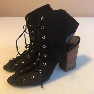 Black Heeled Cork Sandals